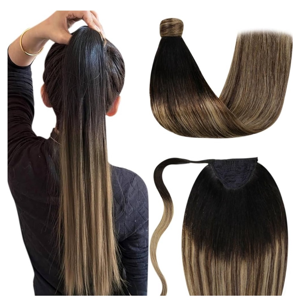 LaaVoo Human Hair Bayalage pony 18 in 80 gram